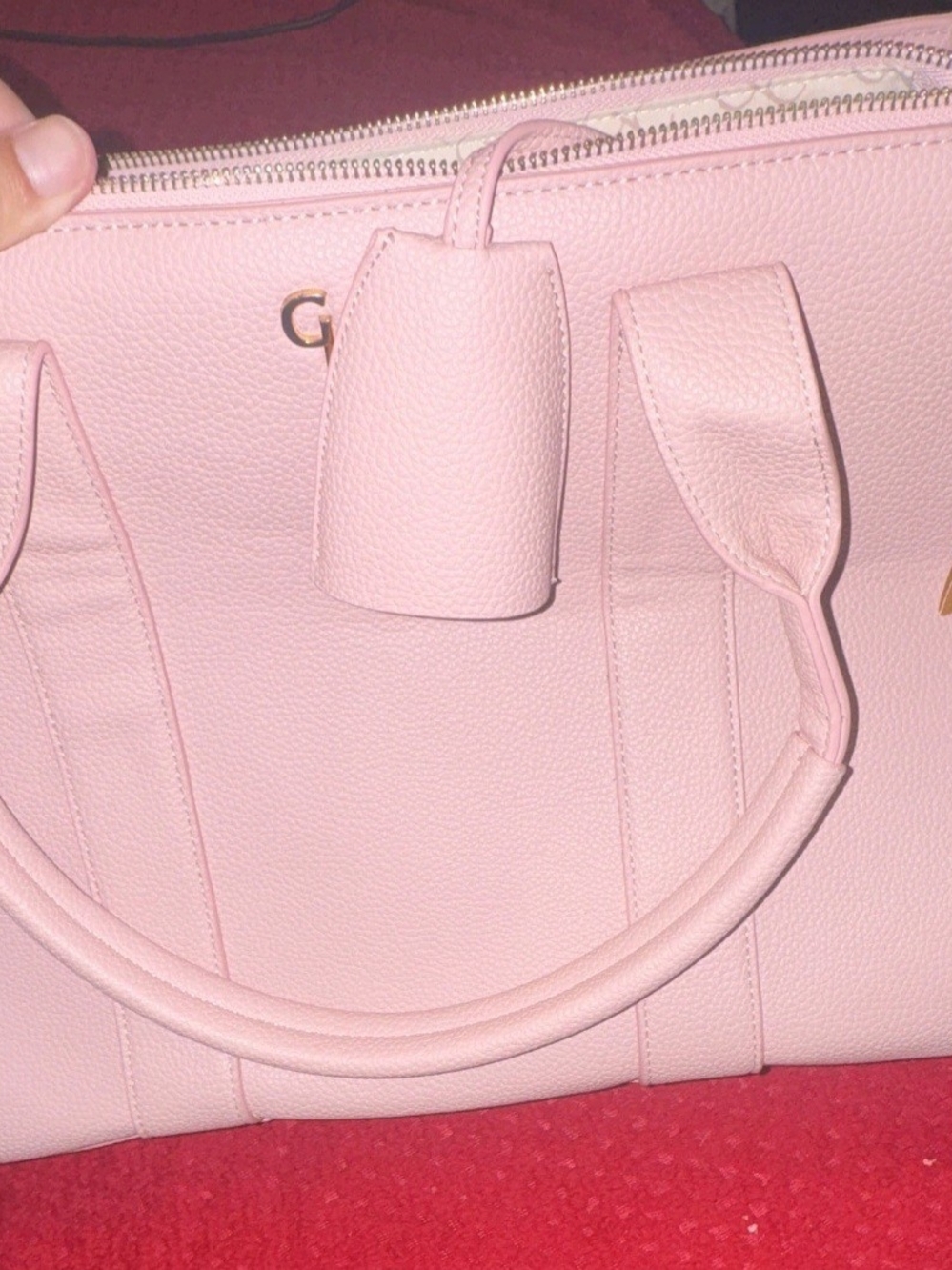 Pink Women's Leather Tote Bag - Unbranded